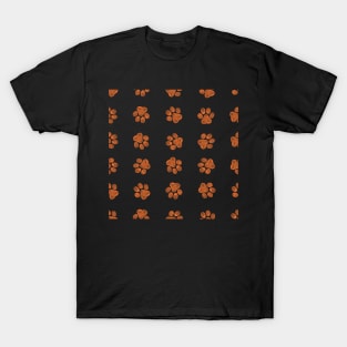 Happy Halloween design doodle orange paw print T-Shirt